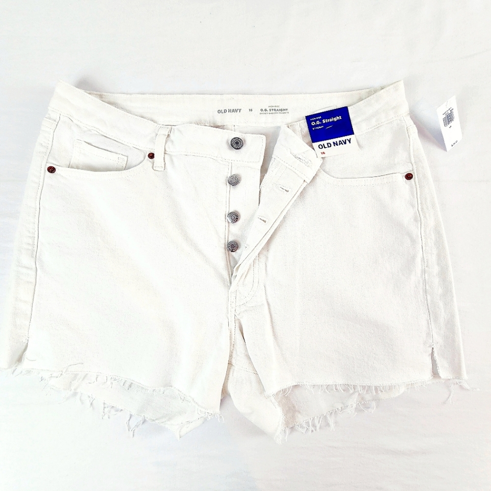 NWT Old Navy OG Straight Cut-off Shorts 3" Inseam White Size 16